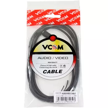 Кабель удлинительный VCOM Jack 3.5-Jack 3.5(f), 1.8м, черный (VAV7179-1.8M)
