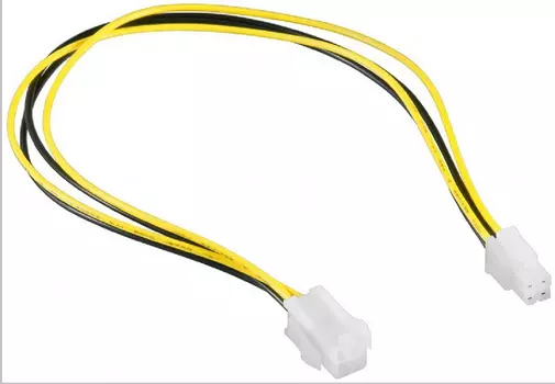 Кабель-удлинитель питания CPU 4-pin(F)-CPU 4-pin(M), 30см, белый Cablexpert (14409)