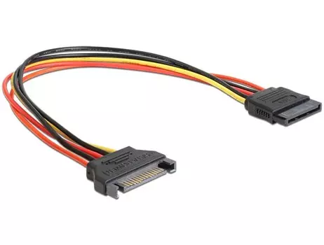 Кабель-удлинитель питания SATA 15-pin(M)-SATA 15-pin(F) Cablexpert, 30 см (CC-SATAMF-01)
