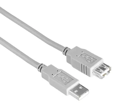 Кабель-удлинитель USB 2.0(Af)-USB 2.0(Am), 1.5м, белый Hama H-200905 (00200905)