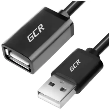 Кабель-удлинитель USB 2.0(Af)-USB 2.0(Am), 1.5м, черный Greenconnect (GCR-UEC6M-BB2S-1.5m)