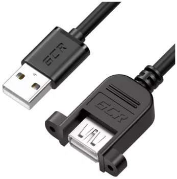 Кабель-удлинитель USB 2.0(Af)-USB 2.0(Am), 1м, черный Greenconnect (GCR-52446)