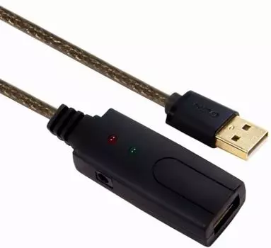 Кабель-удлинитель USB 2.0(Af)-USB 2.0(Am), 3м, черно-прозрачный Greenconnect (GCR-UEC3M2-BD2S-3.0m)