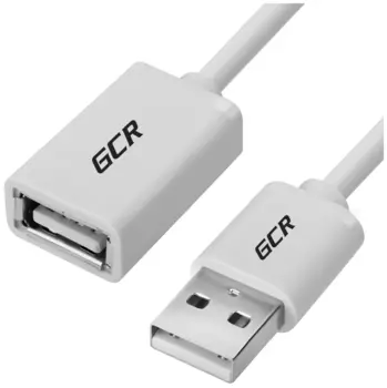 Кабель-удлинитель USB 2.0(Af)-USB 2.0(Am), 30см, белый Greenconnect (GCR-UEC5M-BB-0.3m)