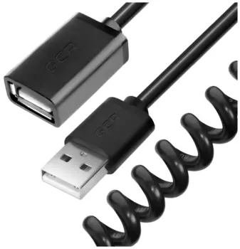 Кабель-удлинитель USB 2.0(Am)-2xUSB 2.0(Af), 2м, черный Greenconnect (GCR-UEC0M-BB2S-2.0m)