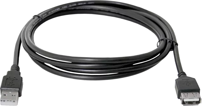 Кабель-удлинитель USB(Am)-USB(Af), 1.8 м, черный, Defender USB02-06 (87456)