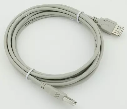 Кабель-удлинитель USB(Am)-USB(Af), 3 м, серый, Behpex (44420)