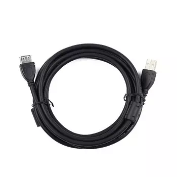 Кабель-удлинитель USB(Am)-USB(Af), ферритовый фильтр, экранированный, 4.5 м, черный, Cablexpert Pro (CCF2-USB2-AMAF-15)