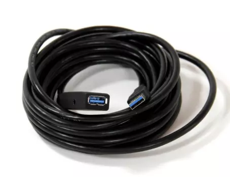 Кабель-удлинитель USB(Am)-DC 3.5x1.35 мм(m)/USB(Af), 5 м, черный, VCOM (CU827-5M)