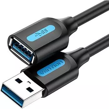 Кабель-удлинитель USB 3.0(Am)-USB 3.0(Af) 1 м, черный Vention (CBHBF)