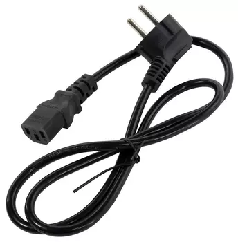 Кабель питания Schuko (Euro)(M)-IEC-320-C13 угловая вилка/прямой штекер, 10A, 1м, черный 5bites PC207-10A (PC207-10A)