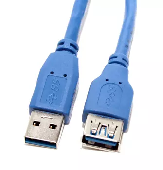 Кабель-удлинитель USB(Am)-USB(Af), 50 см, синий, 5bites (UC3011-005F)
