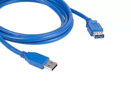Кабель-удлинитель USB 3.0 (AM)-USB 3.0 (AF), Kramer, 90см, синий, SuperSpeed (C-USB3/AAE-3)