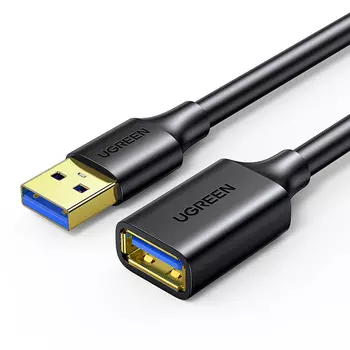 Кабель-удлинитель USB 3.0(Am)-USB 3.0(Af), 1.5 м, черный, UGREEN US129 (30126)