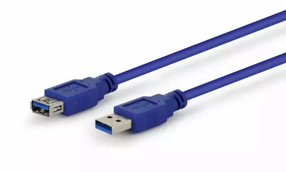 Кабель-удлинитель USB(Am)-USB(Af), экранированный, 3 м, синий, Cablexpert Pro (CCP-USB3-AMAF-10)