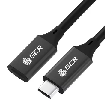 Кабель-удлинитель USB Type-C-USB Type-C, экранированный, 5A быстрая зарядка, 2м, черный Greenconnect GCR-54077 (GCR-54077)