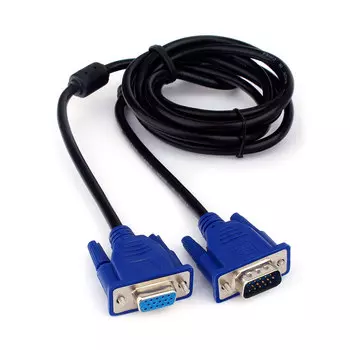 Кабель-удлинитель VGA(15M)-VGA(15F), экранированный, ферритовый фильтр, 1.8 м, черный Cablexpert CC-PVGAX-1.8M (CC-PVGAX-1.8M)