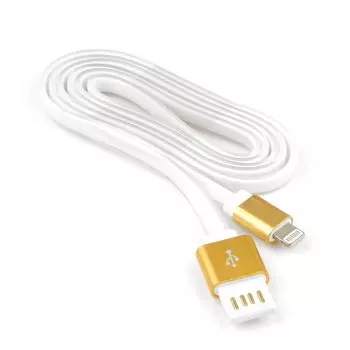 Кабель USB2.0(Am)-Lightning(8-pin), Cablexpert, 1m, силиконовый шнур, разъемы золотой металлик (CC-ApUSBgd1m)