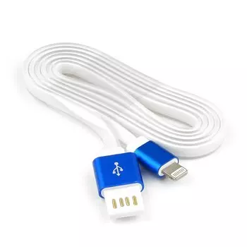 Кабель USB2.0(Am)-Lightning(8-pin), Cablexpert, 1m, синий металлик, силиконовый шнур (CC-ApUSBb1m)