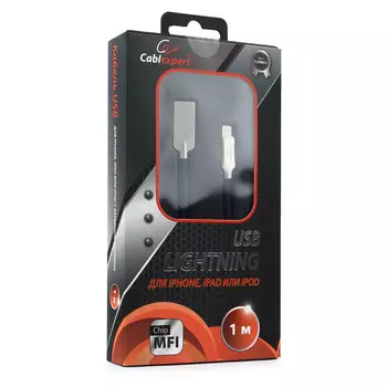 Кабель USB2.0(Am)-Lightning 8-pin, Cablexpert, 1m, синий, серия Platinum (CC-P-APUSB02Bl-1M)