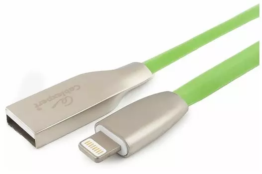 Кабель USB2.0(Am)-Lightning 8-pin, Cablexpert, 1m, зеленый, серия Gold, блистер (CC-G-APUSB01Gn-1M)