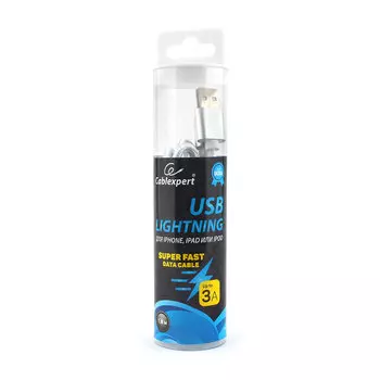 Кабель USB2.0(Am)-Lightning, Cablexpert , 1.8m, серебристый, серия Ultra, блистер (CC-U-APUSB02S-1.8M)