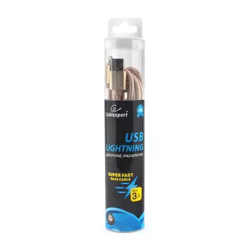 Кабель USB2.0(Am)-Lightning, Cablexpert , 3m, золотой, серия Ultra, блистер (CC-U-APUSB02Gd-3M)