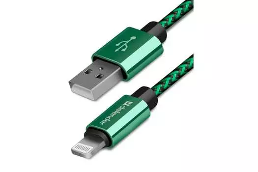 Кабель USB2.0(Am)-Lightning(M), Defender, 1m, зеленый (87810)