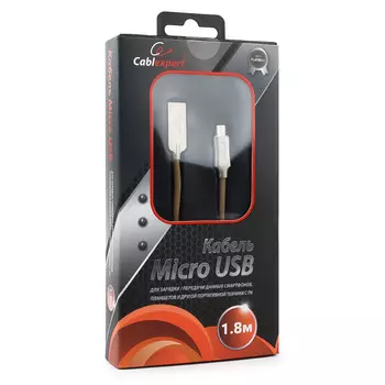 Кабель USB2.0(Am)-micro, Cablexpert, 1.8m, золотистый, золотистый (CC-P-mUSB02Gd-1.8M)