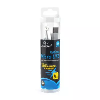 Кабель USB2.0(Am)-MicroBM, Cablexpert , 1.8m, серебристый, серия Ultra, блистер (CC-U-mUSB02S-1.8M)