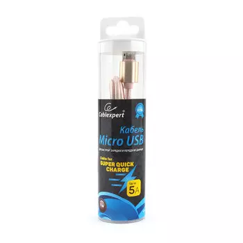 Кабель USB2.0(Am)-MicroBM, Cablexpert , 1m, золотистый, серия Ultra, блистер (CC-U-mUSB02Gd-1M)
