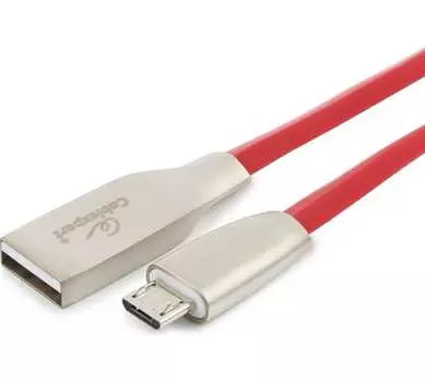 Кабель USB2.0(Am)-MicroBM, Cablexpert , 3m, красный, серия Gold, блистер (CC-G-mUSB01R-3M)