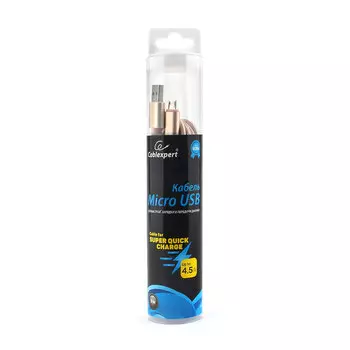 Кабель USB2.0(Am)-MicroBM, Cablexpert , 3m, золотистый, серия Ultra, блистер (CC-U-mUSB01Gd-3M)