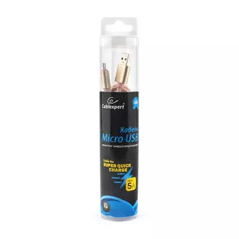 Кабель USB2.0(Am)-MicroBM, Cablexpert , 3m, золотистый, серия Ultra, блистер (CC-U-mUSB02Gd-3M)