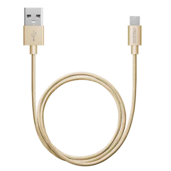 Кабель USB2.0(Am)-microUSB, Deppa, 1.2, золотистый, алюминий/нейлон (72191)