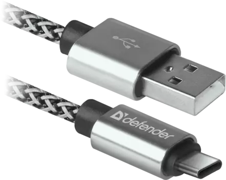 Кабель USB2.0(Am)-Type-C, Defender, 1м, белый (87815)