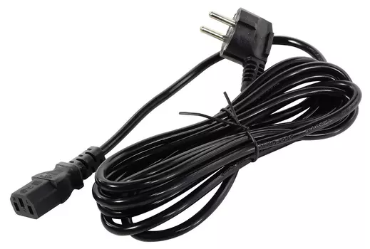 Кабель питания Schuko (Euro)(M)-IEC-320-C13 угловая вилка/прямой штекер, 10A, 3м, черный 5bites PC207-30A (PC207-30A)