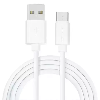 Кабель USB2.0-microUSB , Crown, 1m, белый, круглый, в оплетке ПВХ, коннекторы ПВХ, 2A (CMCU-3012M)