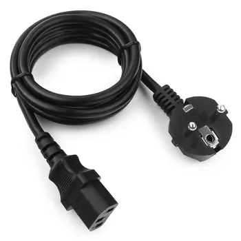 Кабель питания Schuko (Euro)(M)-IEC-320-C13 угловая вилка/прямой штекер, 10A, 1м, черный Cablexpert PC-186 (PC-186-VDE-1M)