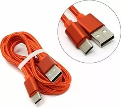 Кабель USB2.0-USB Type C, Jet.A, в оплётке, 1м, красный (JA-DC31)