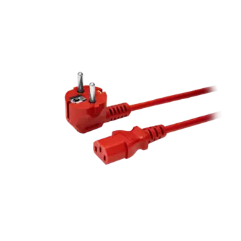 Кабель питания Schuko (Euro)(M)-IEC-320-C13 угловая вилка/прямой штекер, 10A, 220В, 1.8м, красный Cablexpert (PC-SH-C13-10A-1.8-R)