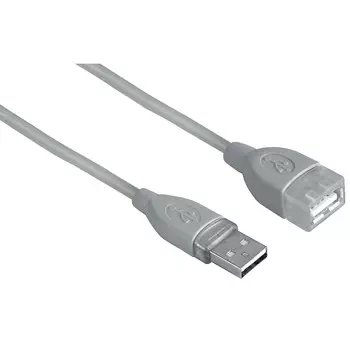 Кабель USB 2.0 A(m)-USB2.0(Af) удлинитель, Hama, 0.25m, серый (39722)