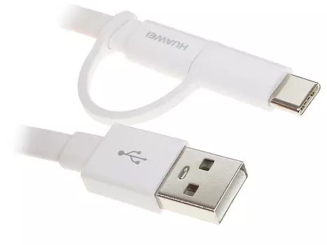 Кабель USB 2.0(A)-USB Type-C, Huawei, 1.5м, белый (AP55S)