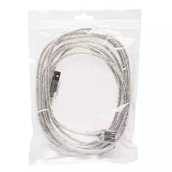 Кабель USB 2.0(Af)-USB 2.0(Am), 3м, серебристый Glossar (83893 )