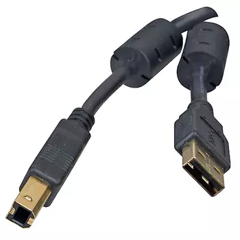 Кабель USB(Am)-USB(Bm), ферритовый фильтр, 1.8 м, черный, 5bites (UC5010-018A)