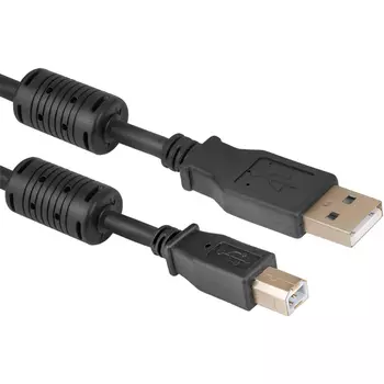 Кабель USB(Am)-USB(Bm), ферритовый фильтр, 3 м, черный, Defender Pro (USB04-10PRO)