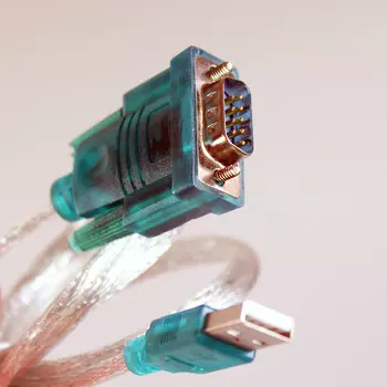 Кабель-переходник (адаптер) USB(Am)-COM(9m), 1 м, прозрачный, VCOM (VUS7050)