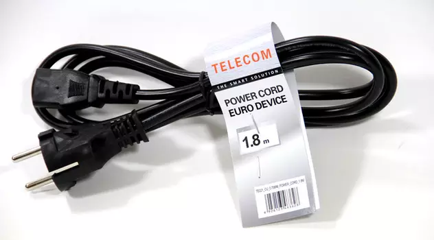 Кабель питания Schuko (Euro)(M)-IEC-320-C13, 1.8м, черный Telecom (TE021-CU0.75-1.8M)
