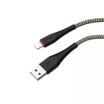 Кабель USB-Lightning 8-pin, 1.6A, 1м, черный Borofone Optimal BX25 (03453)