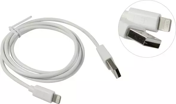 Кабель USB 2.0(Am)-Lightning 8-pin(m), 1 м, белый, MEDIAGADGET (MG8PLT11PWT)